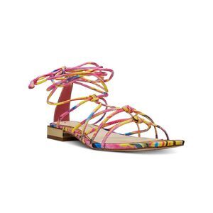 JESSICA SIMPSON Womens Pink Ankle Ties Chasca Gladiator Sandals Shoes 5.5 M